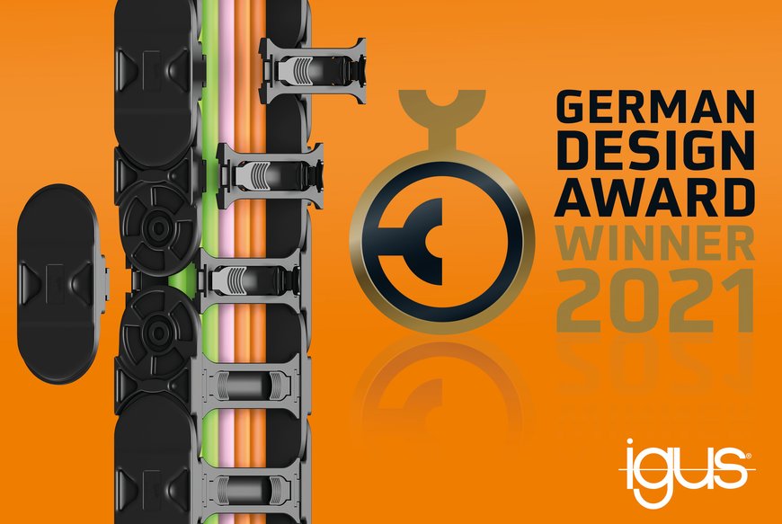La nature comme source d'inspiration : la chaîne porte-câbles igus E4Q reçoit le prix de design allemand German Design Award